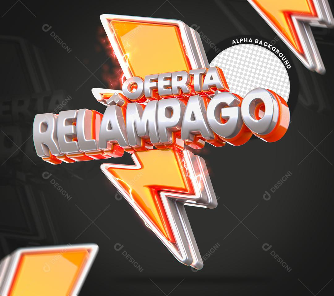 Oferta Relâmpago Selo 3D Para Composição PSD Premium