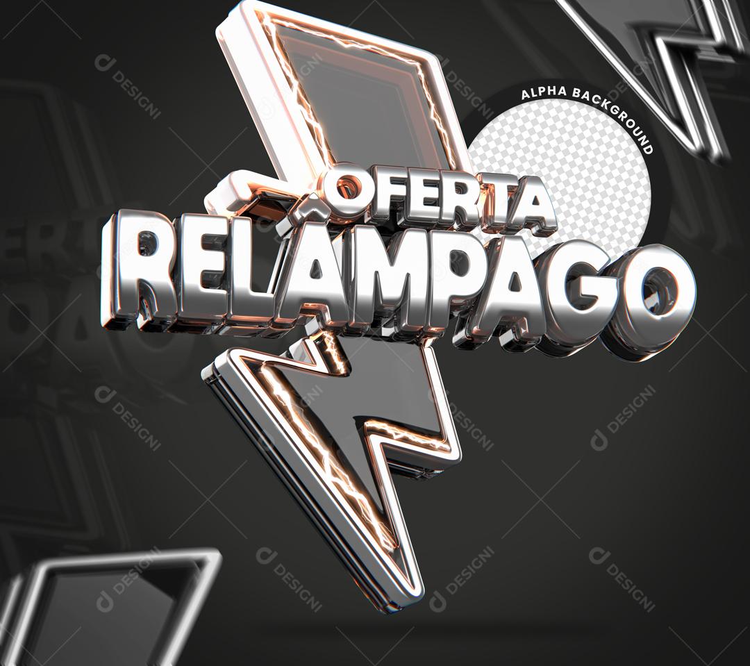 Oferta Relâmpago Selo 3D Prata Para Composição PSD Premium