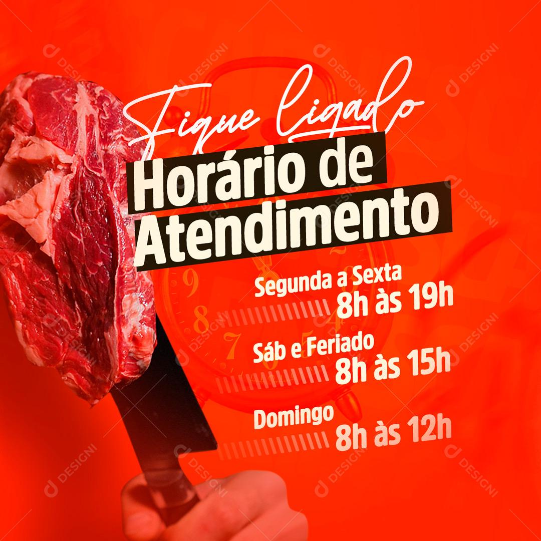 Social Media Stay Connected Opening Hours Butchery PSD Editable