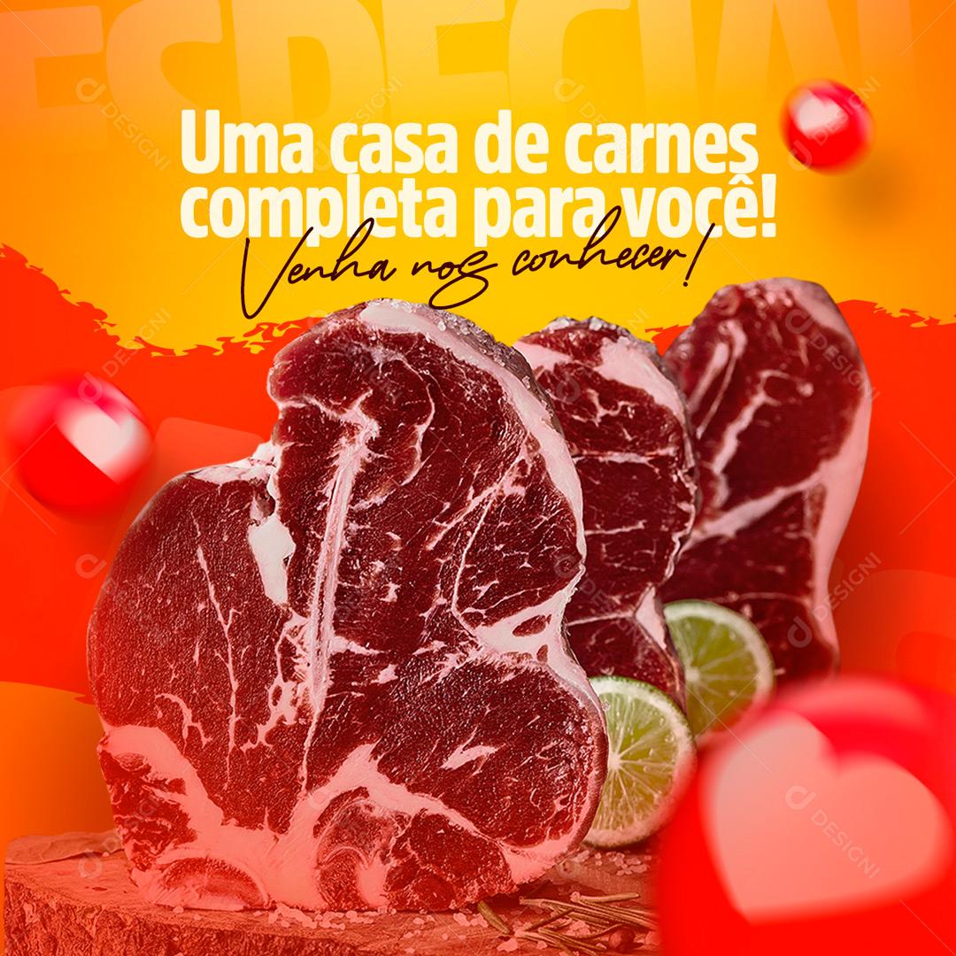 Social Media Uma Casa De Carnes Completa Para Você Açougue PSD Editável