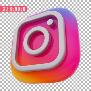 Instagram Elemento 3D Para Composição PSD Sem Fundo
