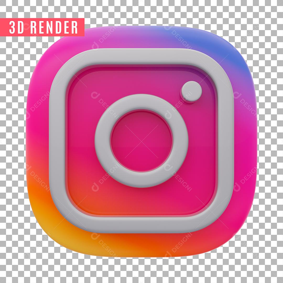 Elemento 3D Like Instagram Para Composição PSD Sem Fundo