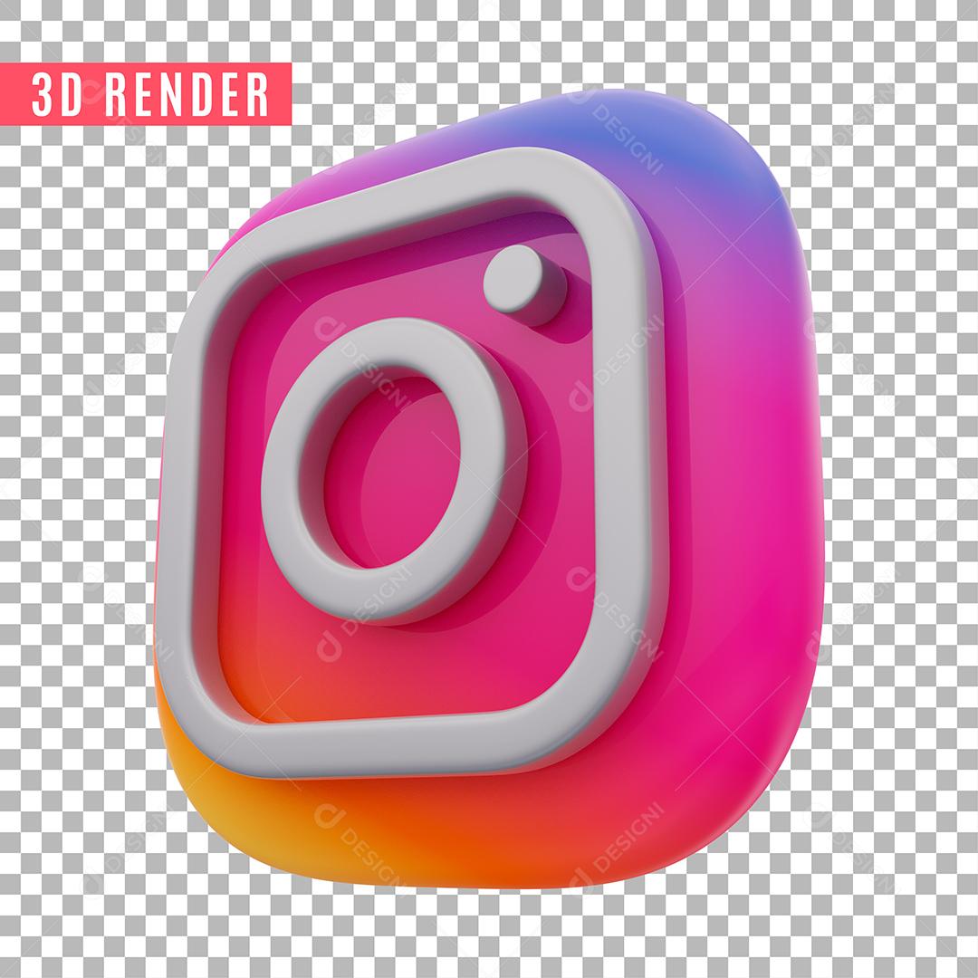 Elemento 3D Instagram Para Composição PSD Sem Fundo