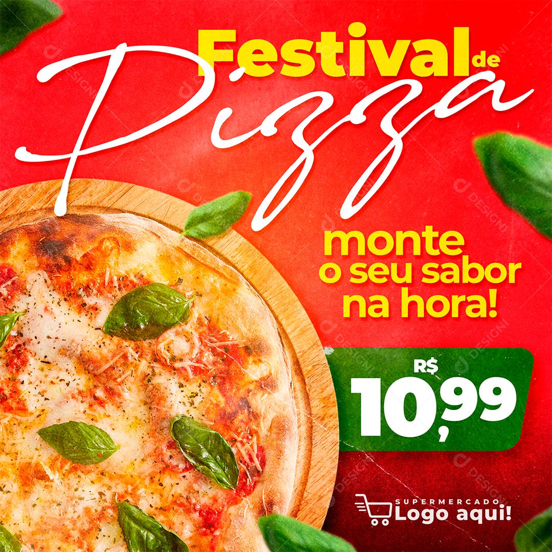 Social Media Feed Festival de Pizza Monte o Seu Sabor PSD Editável