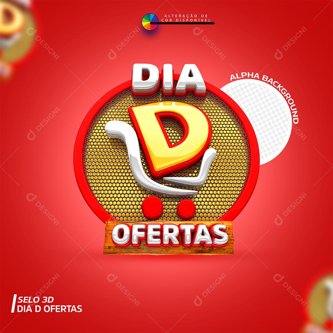 Selo 3D Dia De Ofertas Para Composição PSD Premium