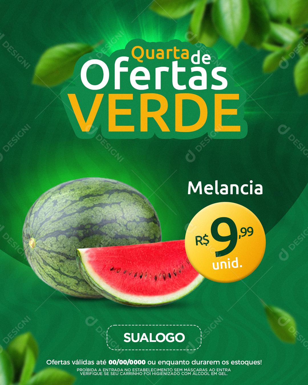 Social Media Quarta De Ofertas Verde Melancia PSD Editável