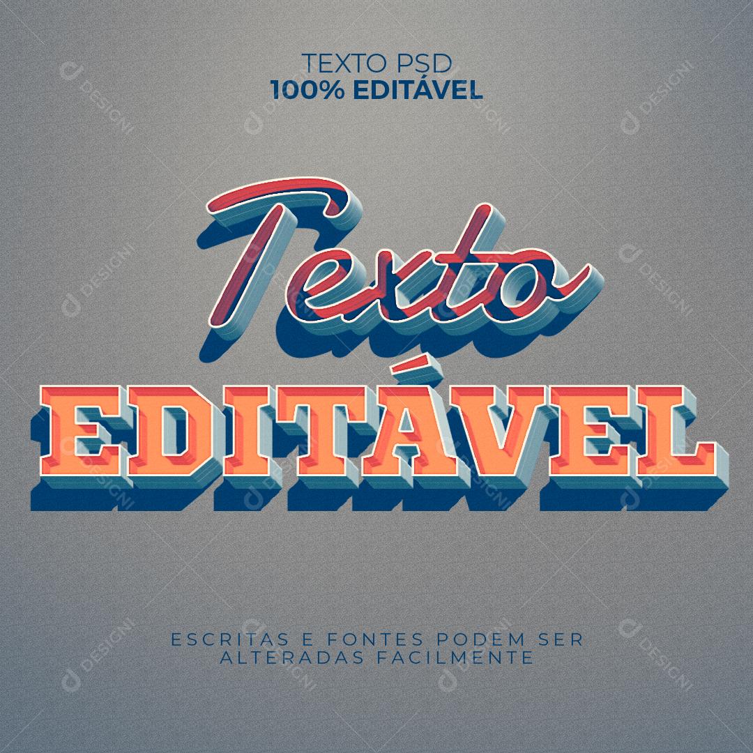 Texto 3D 100% Editável Para Composição PSD