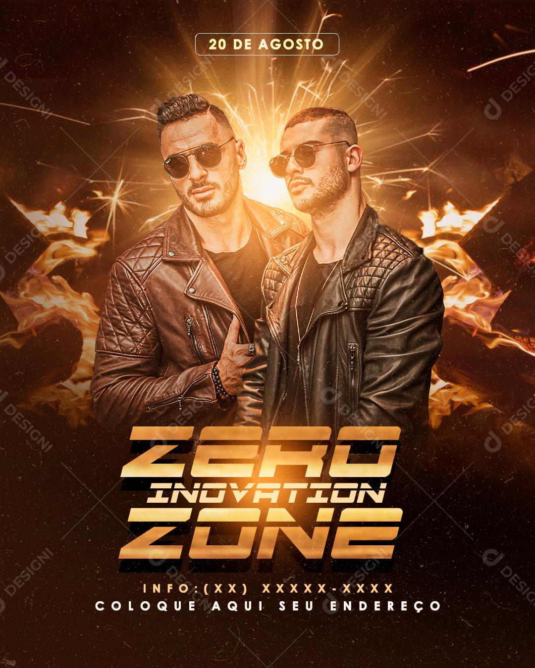 Social Media Zero Inovation Zone Flyers Agenda PSD Editável