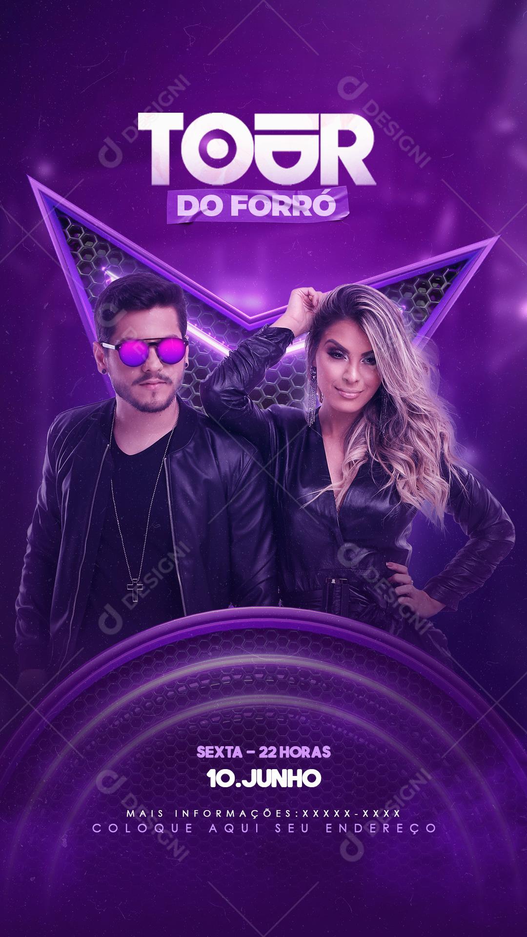 Tour Do Forró Agenda Flyers Social Media PSD Editável