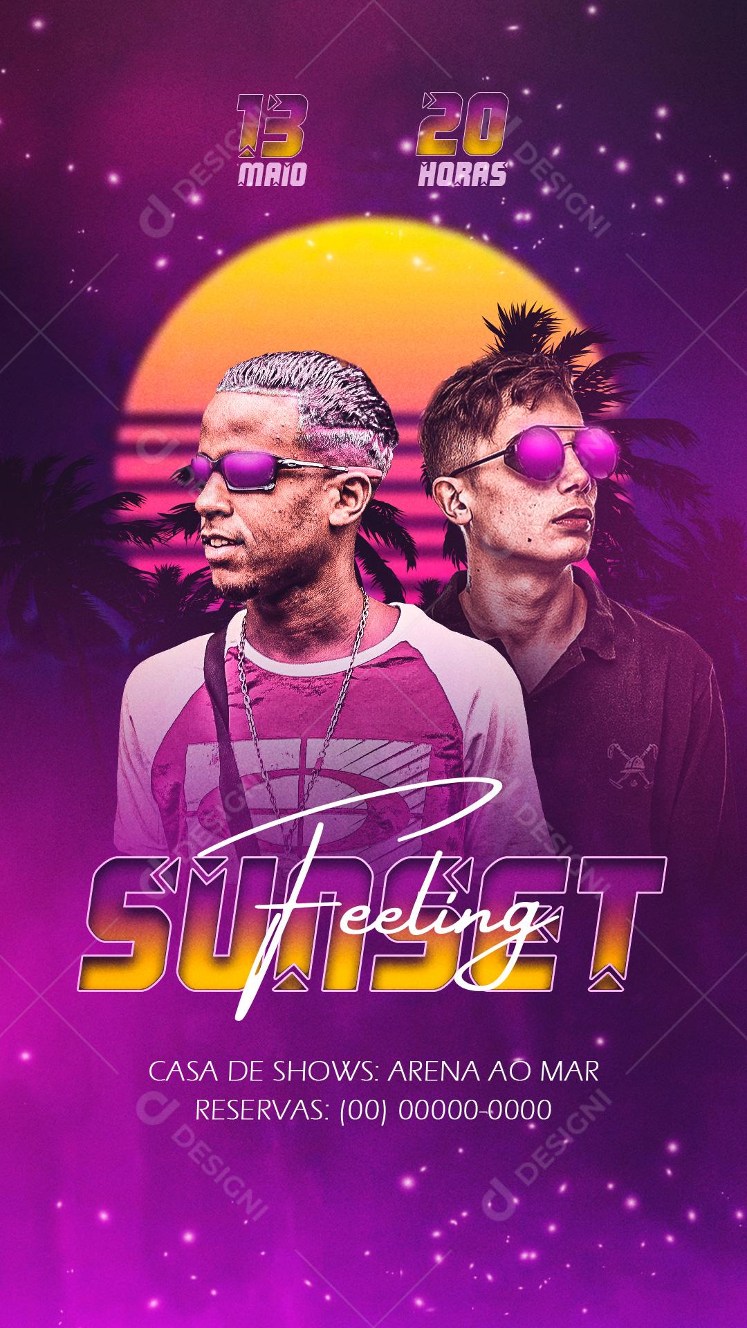 Sunset Feeling Flyers Social Media PSD Editável