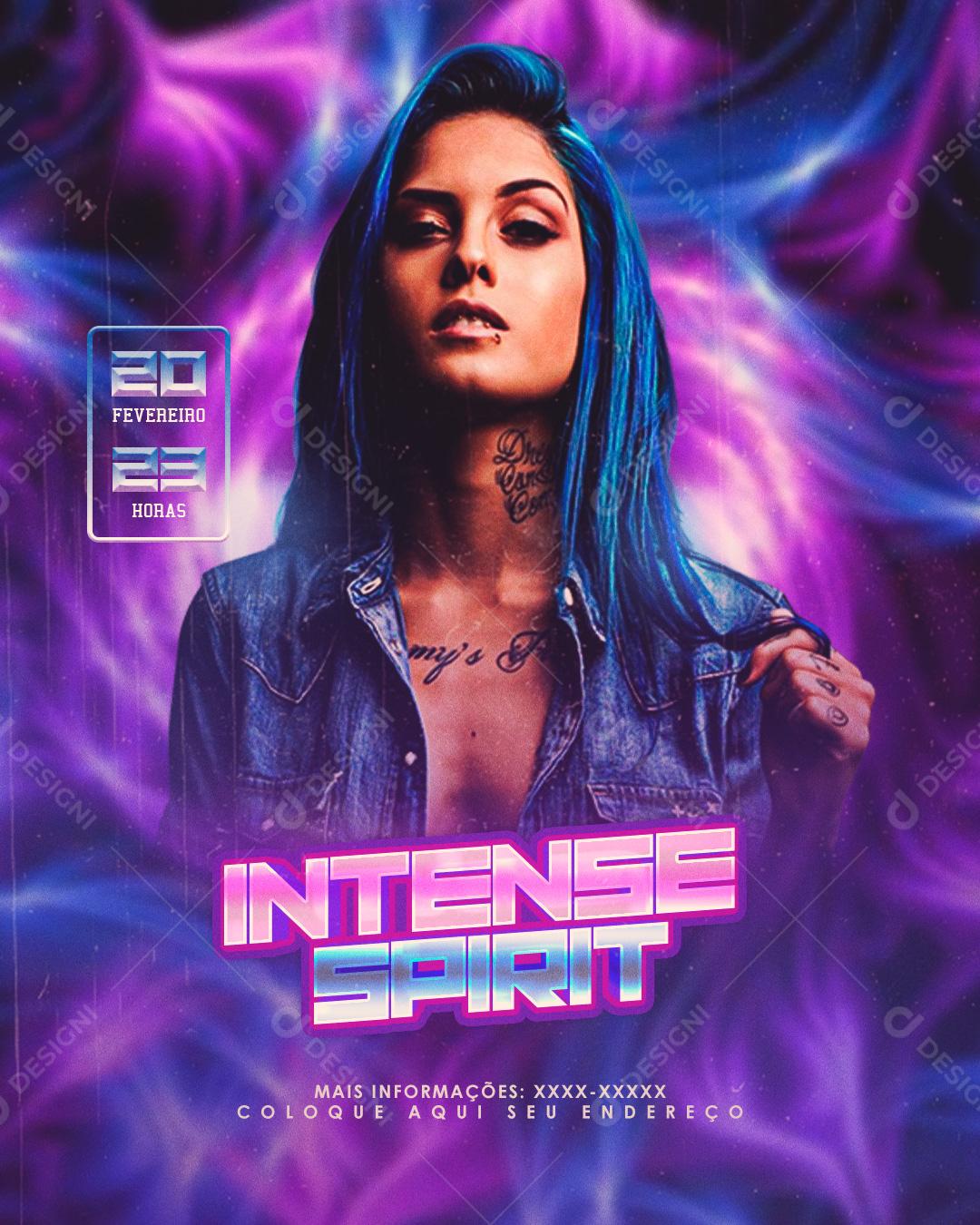 Social Media Intense Spirit Agenda Mc Tati Zaqui Flyers PSD Editável