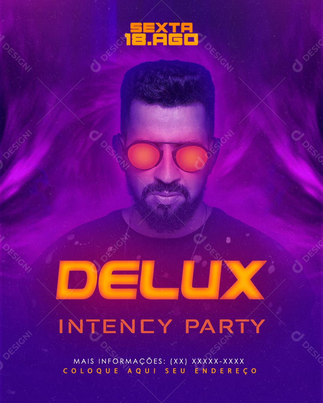 Social Media Delux Intency Party Alok Agenda Flyers PSD Editável