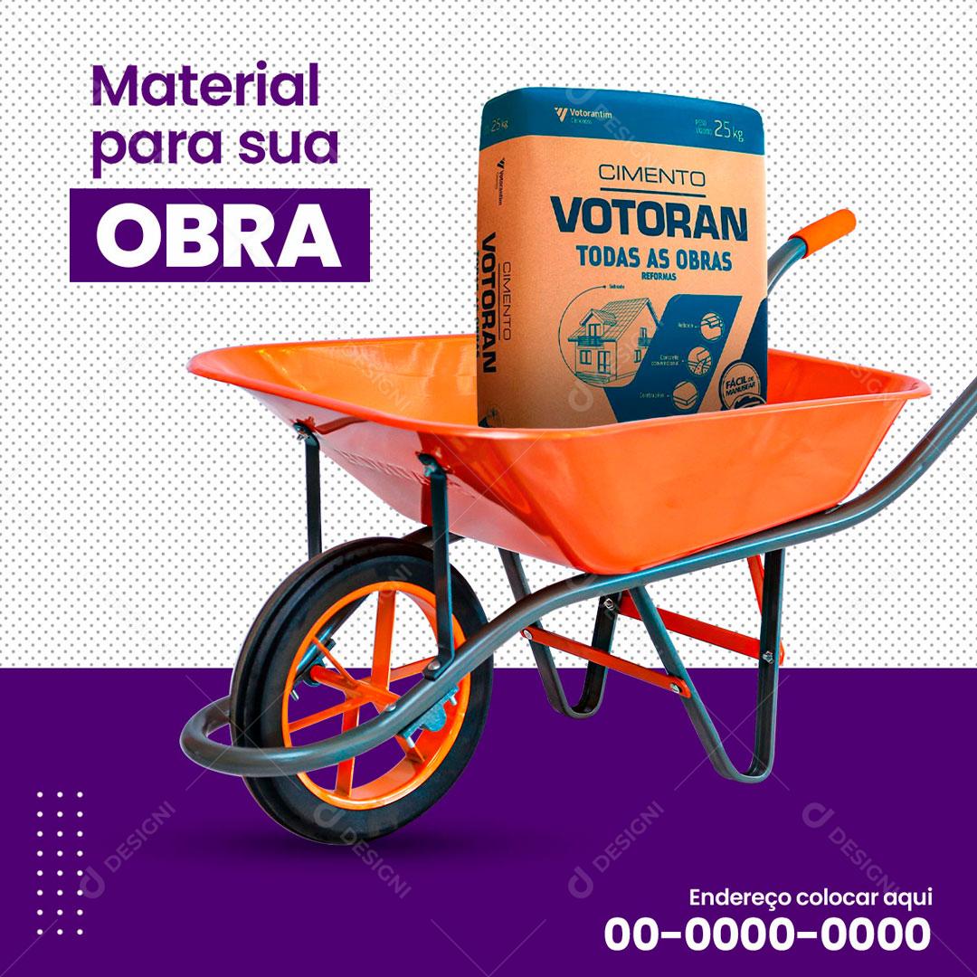 Material Para Sua Obra Cimento Social Media PSD Editável