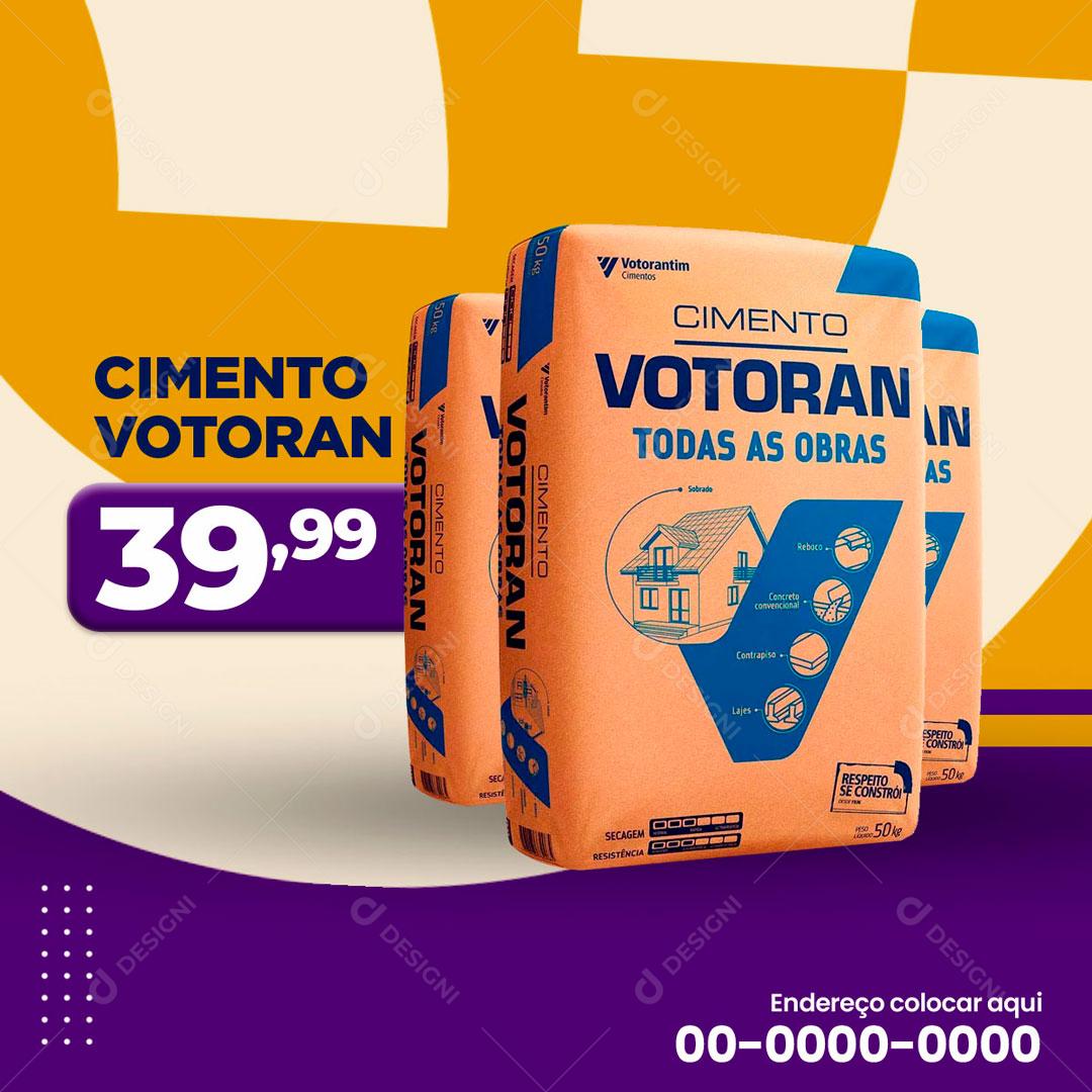 Cimento Votoran Para Sua Construção Social Media PSD Editável