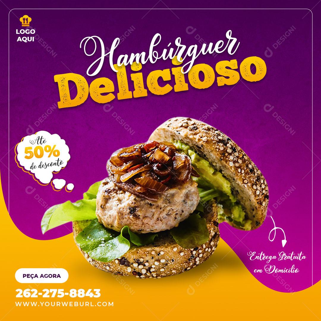 Menu De Comida Super Deliciosa Social Media PSD Editável