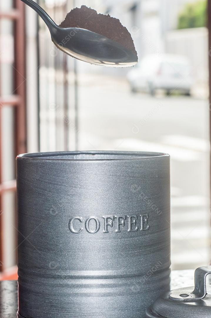 Fotos pote escrito café