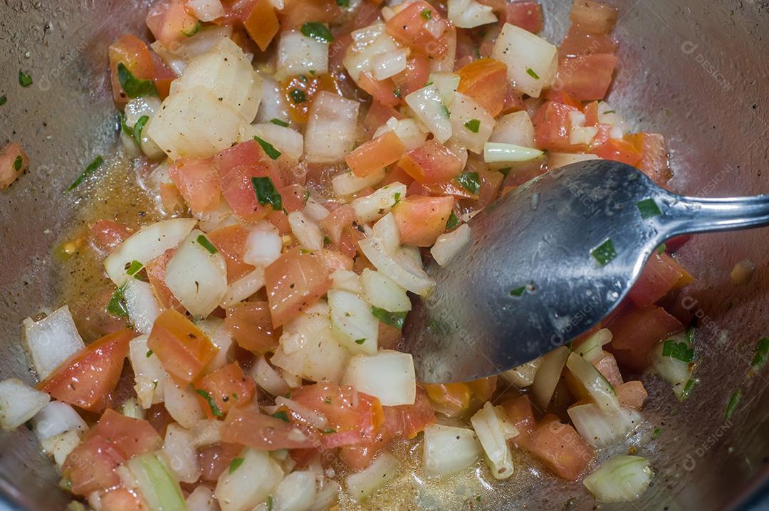 vinagrete, textura com colher Imagem JPG