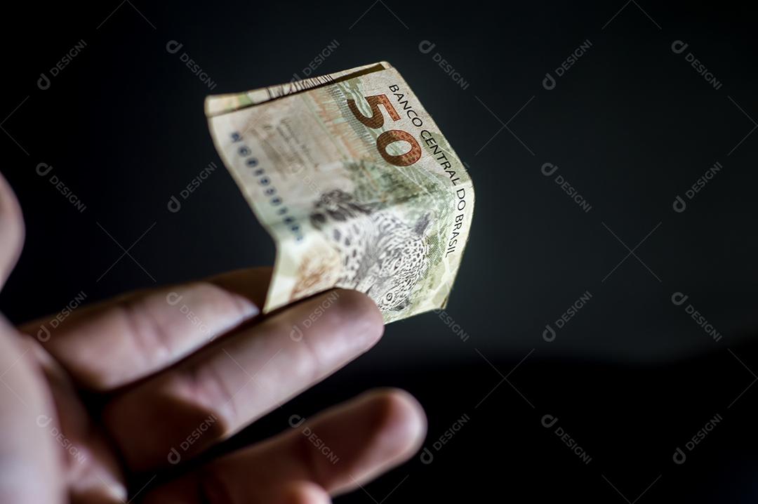 Notas de reais dinheiro 50 reais Imagem JPG