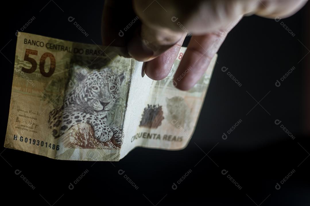 Notas de reais dinheiro 50 reais Imagem JPG