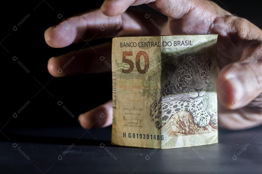 Notas de reais dinheiro 50 reais Imagem JPG