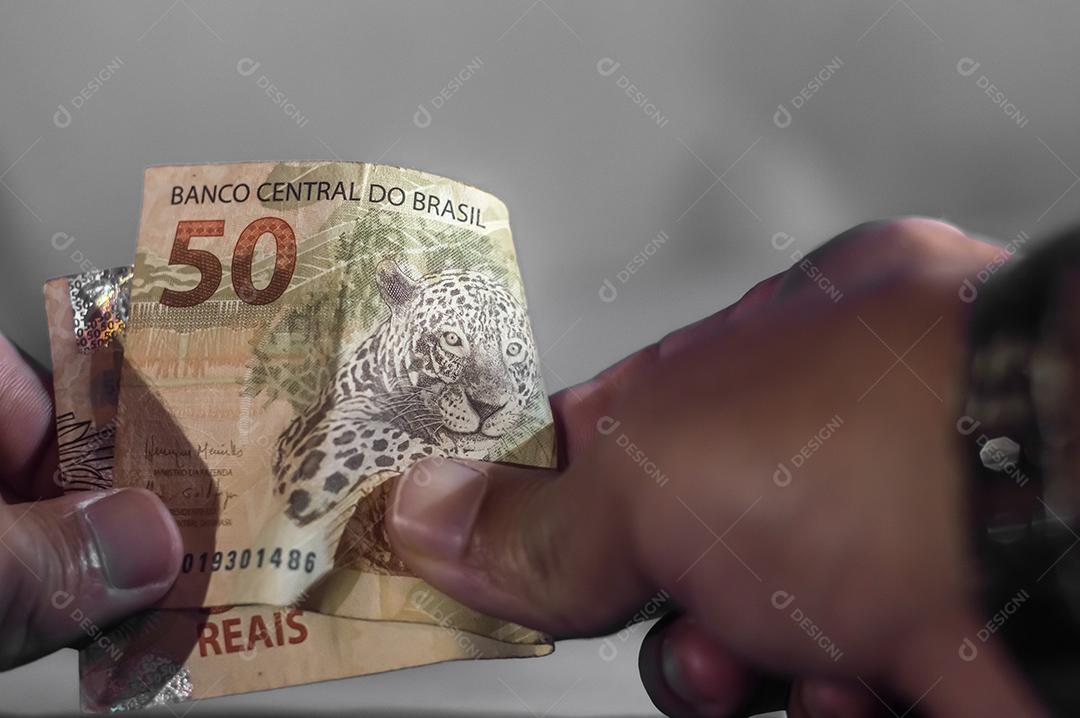 Notas de reais dinheiro 50 reais Imagem JPG