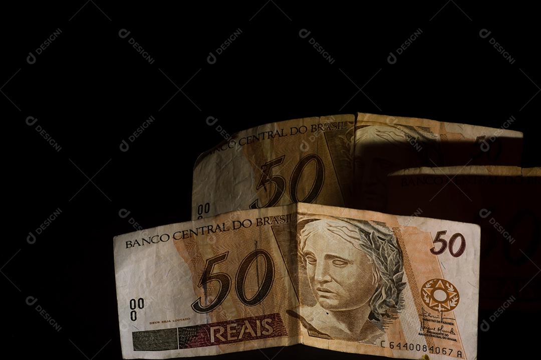 Notas de reais dinheiro 50 reais