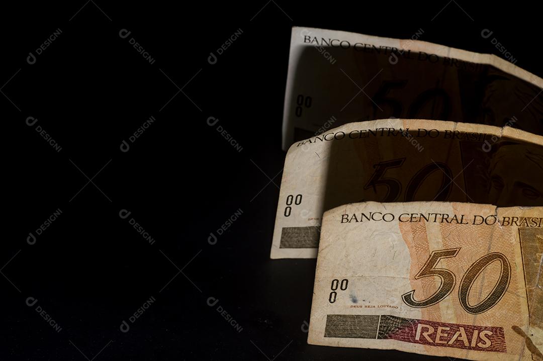 Notas de reais dinheiro 50 reais
