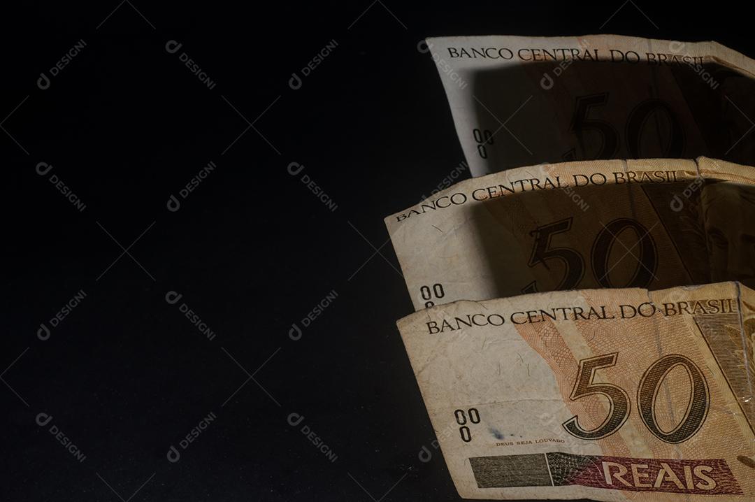 Notas de reais dinheiro 50 reais