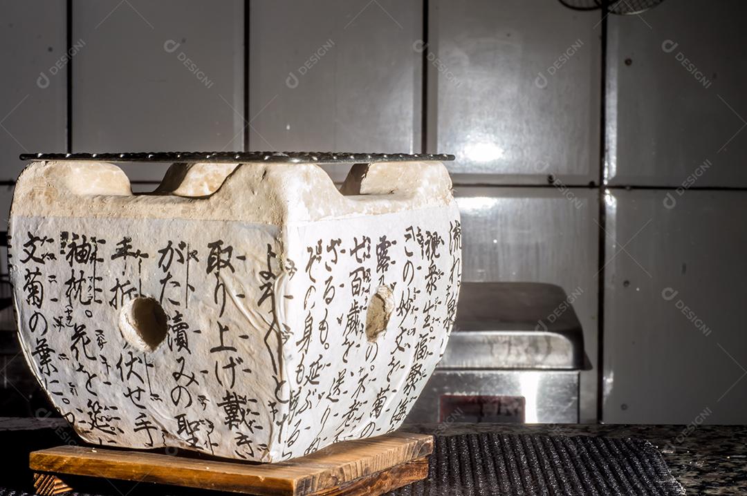 Grelha japonesa para mesa de churrasco