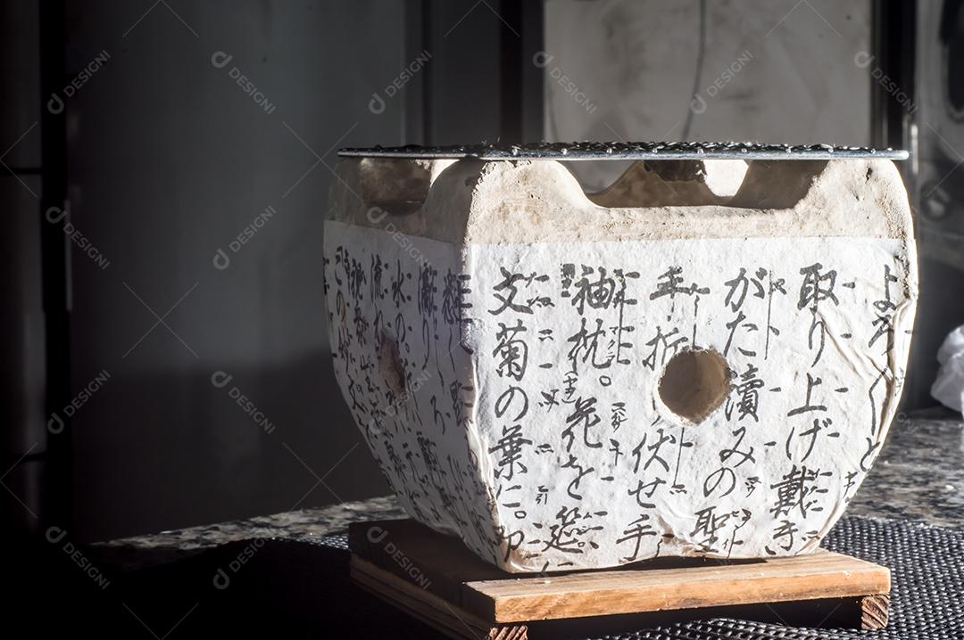 Grelha japonesa para mesa de churrasco