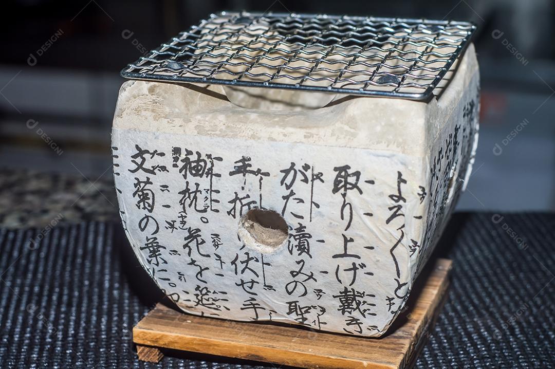 Grelha japonesa para mesa de churrasco