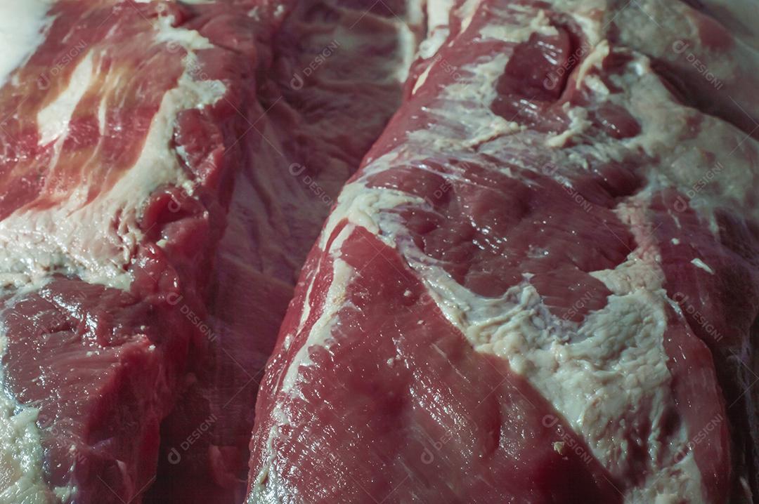 Costela de carne crua com espaço de gordura