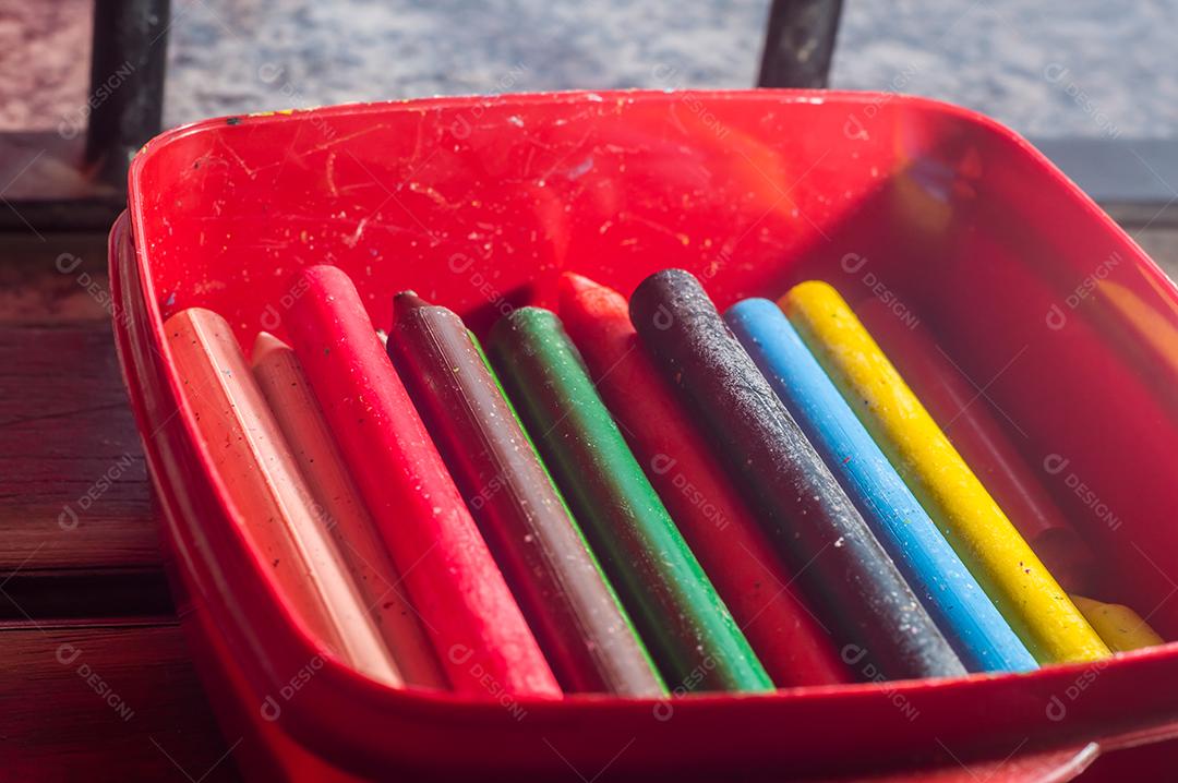 Giz de cera colorido, várias cores de giz de cera