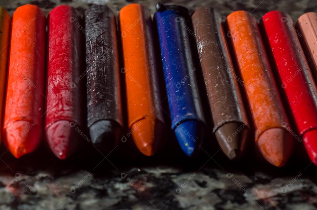 Giz de cera colorido, várias cores de giz de cera