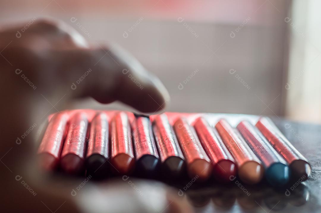 Giz de cera colorido, várias cores de giz de cera