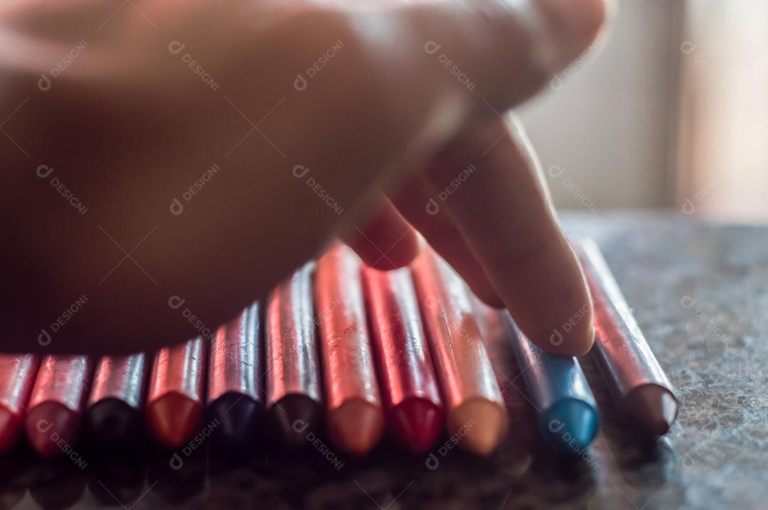 Giz de cera colorido, várias cores de giz de cera