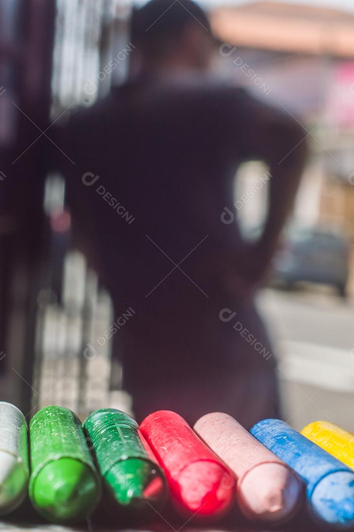 Giz de cera colorido, várias cores de giz de cera