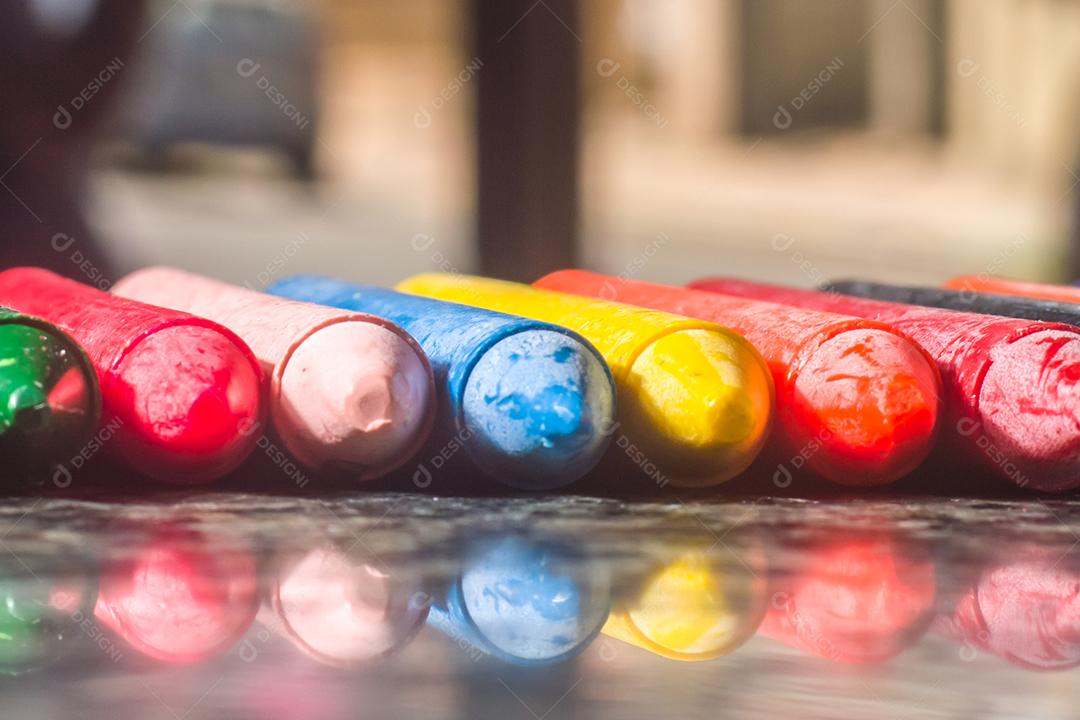 Giz de cera colorido, várias cores de giz de cera