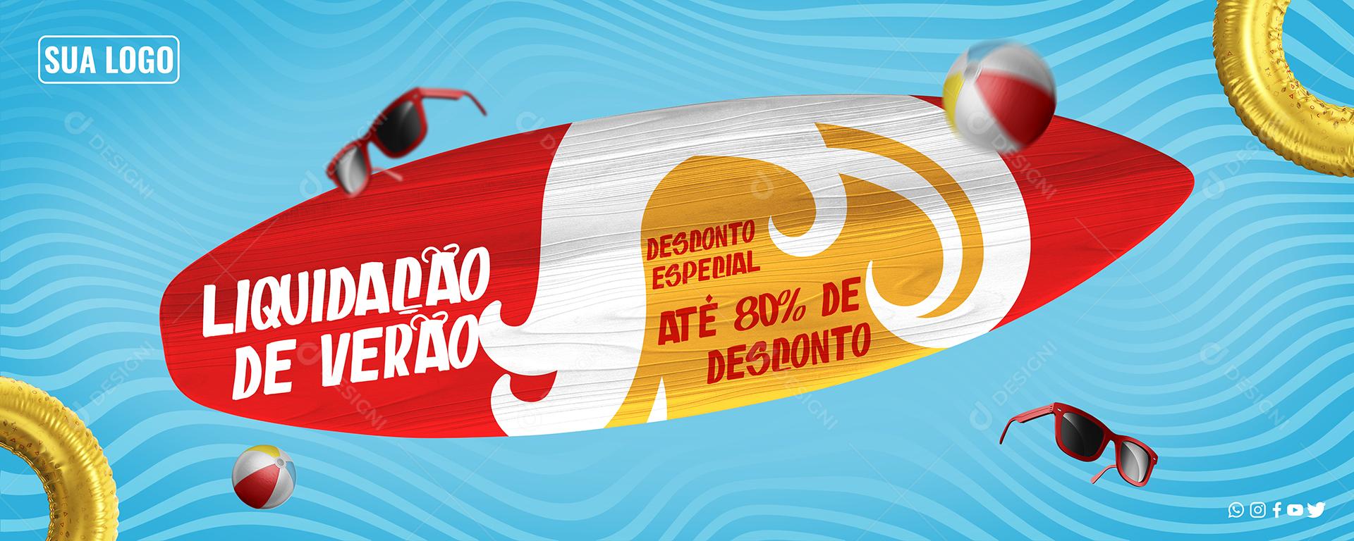 Social Media Banner De Desconto Especial De Verão Lojas PSD Editável
