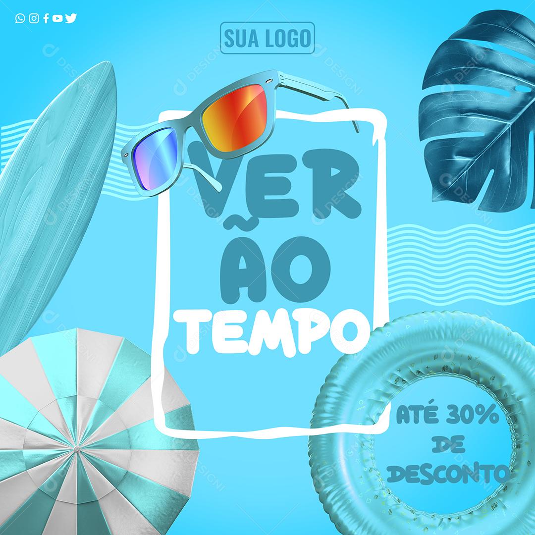 Social Media  Alimentam O Horário De Verão Desconto De Até 30% Lojas PSD Editável