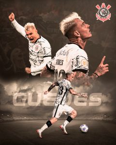 Flyer Jogador de Futebol Róger Guedes Time Corinthians Social Media PSD Editável