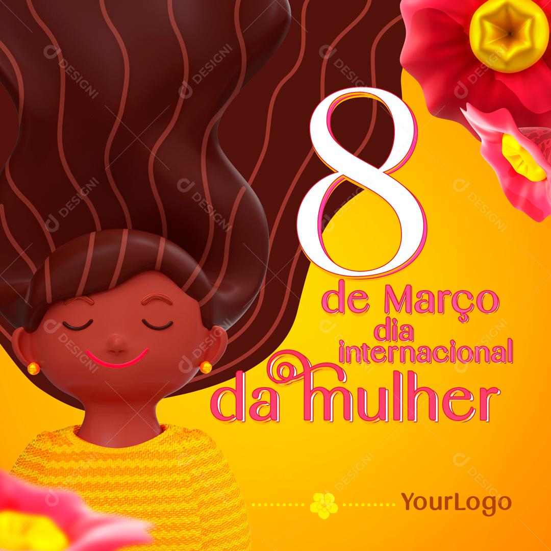 8De Março Dia Internacional Da Mulher Social Media PSD Editável