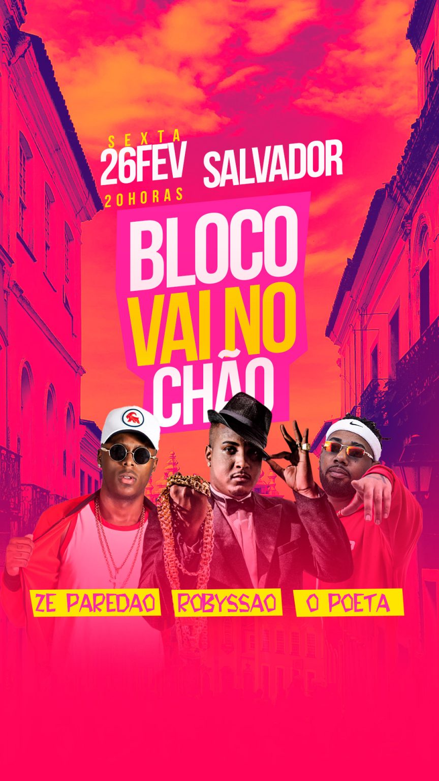 Flyers Bloco Vai No Chão Agenda Social Media PSD Editável