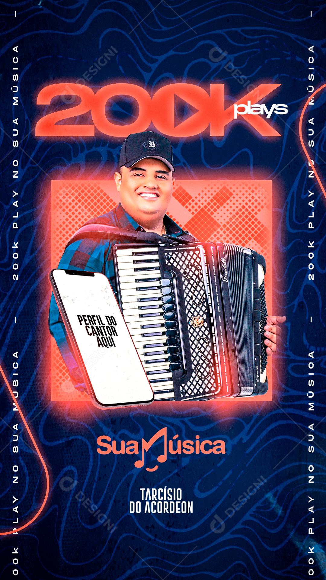 Flyer 200K Tarciso Do Acordeom Social Media PSD Editável