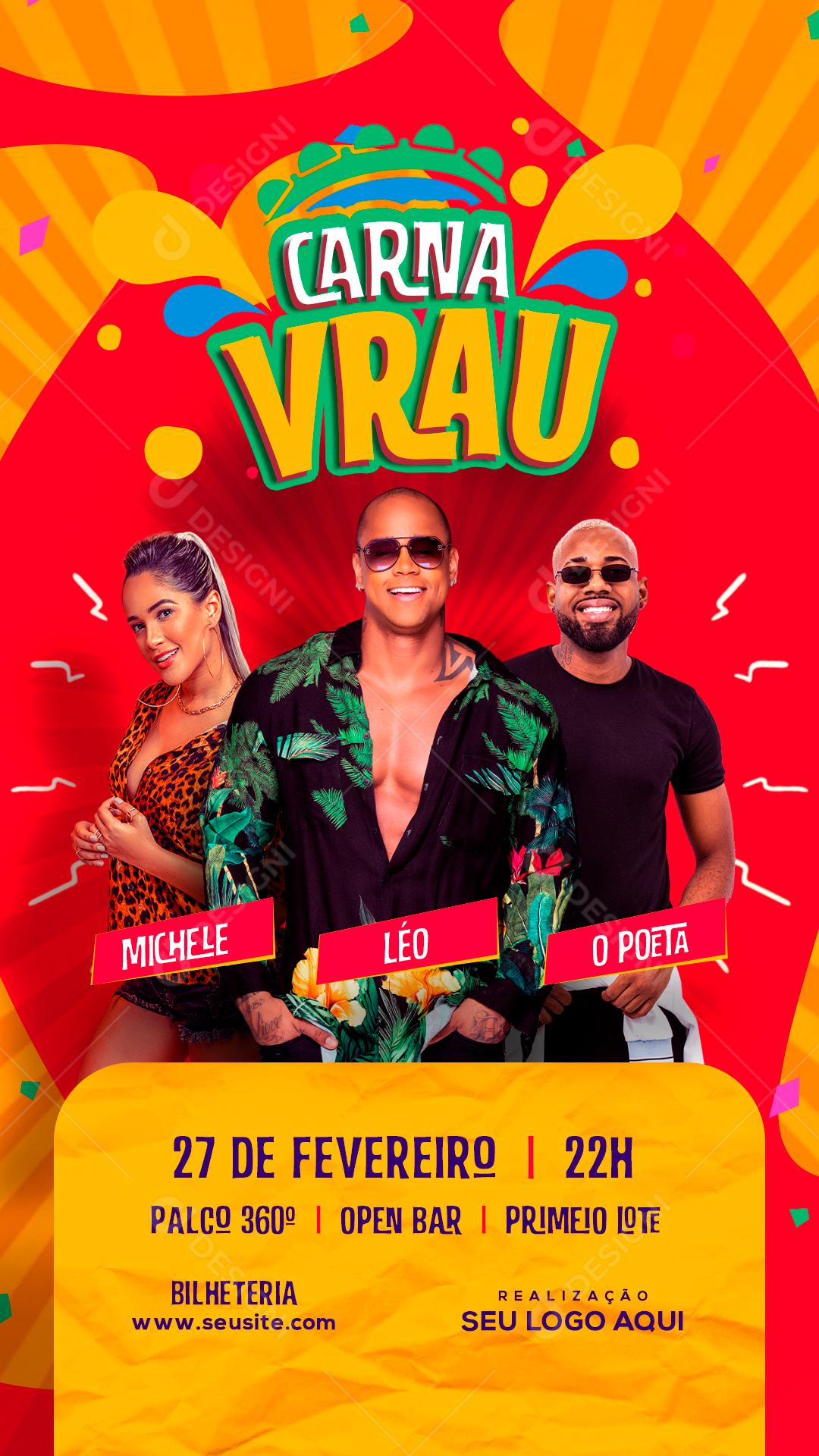 Flyer Carnaval Léo Santana E O Poeta Social Media PSD Editável