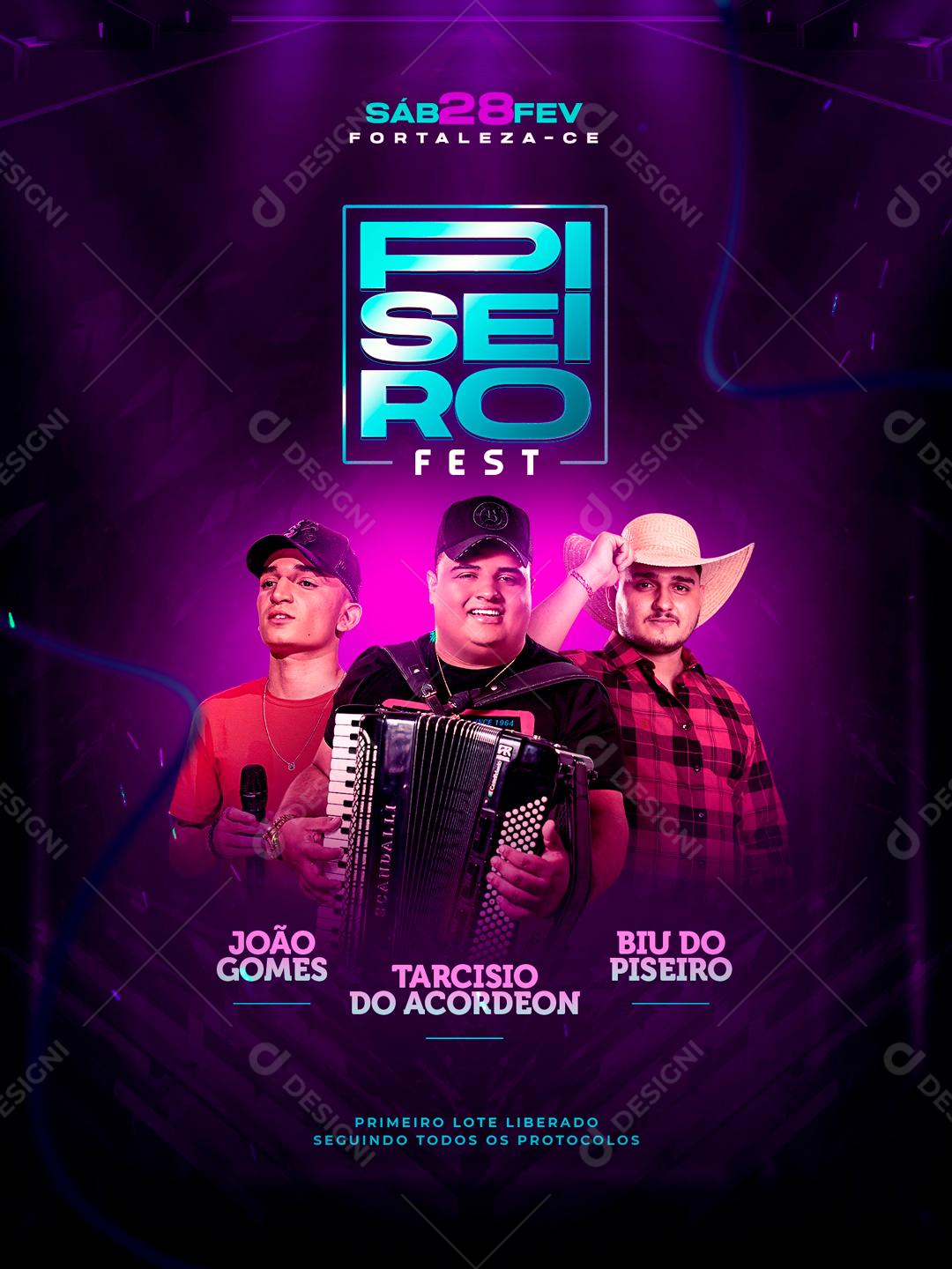 Flyer Piseiro Fest João Gomes Tarciso Social Media PSD Editável