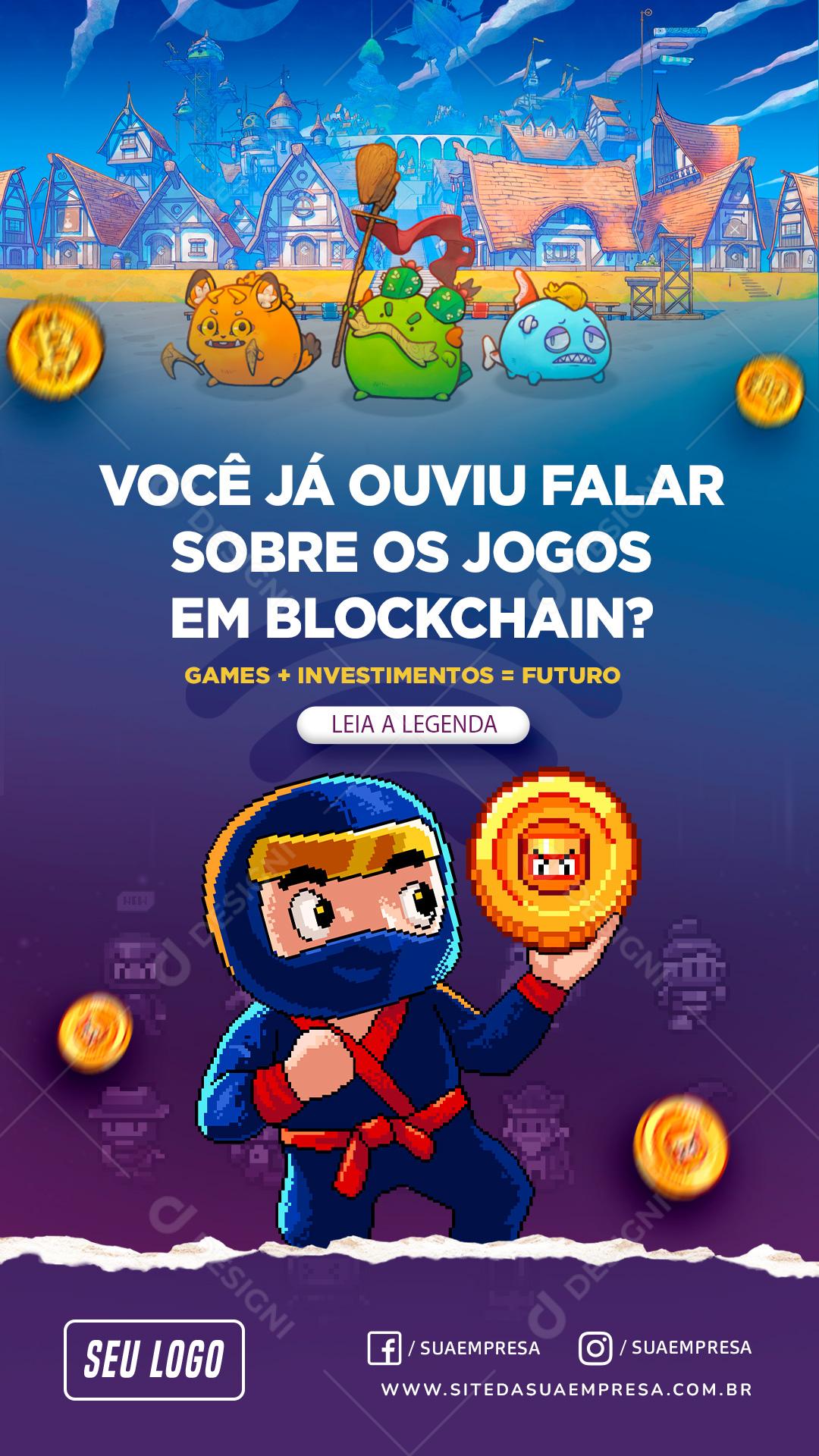 Social Media Jogos Em Blockchain PSD Editável