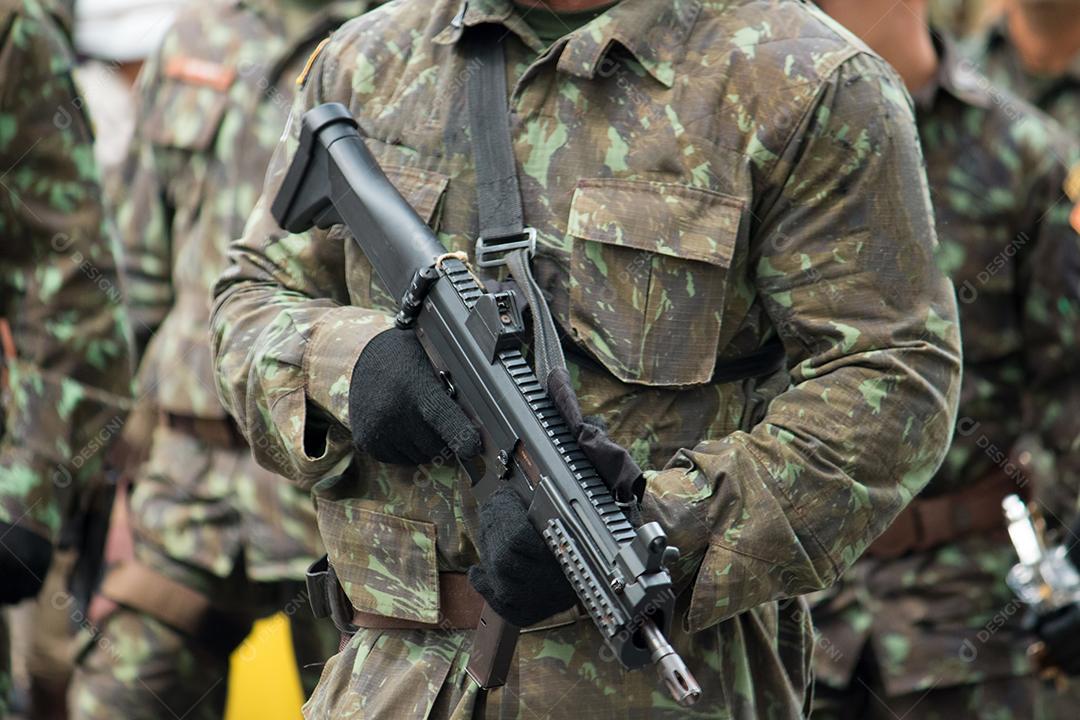 Soldados do Exército e da Força Aérea no Desfile de 7 de Setembro Imagem JPG