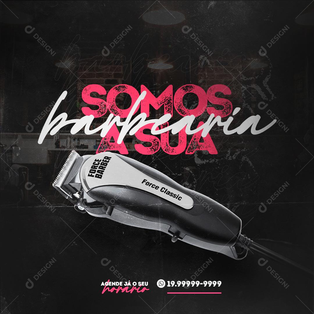 Social Media Somos A Sua Barbearia PSD Editável
