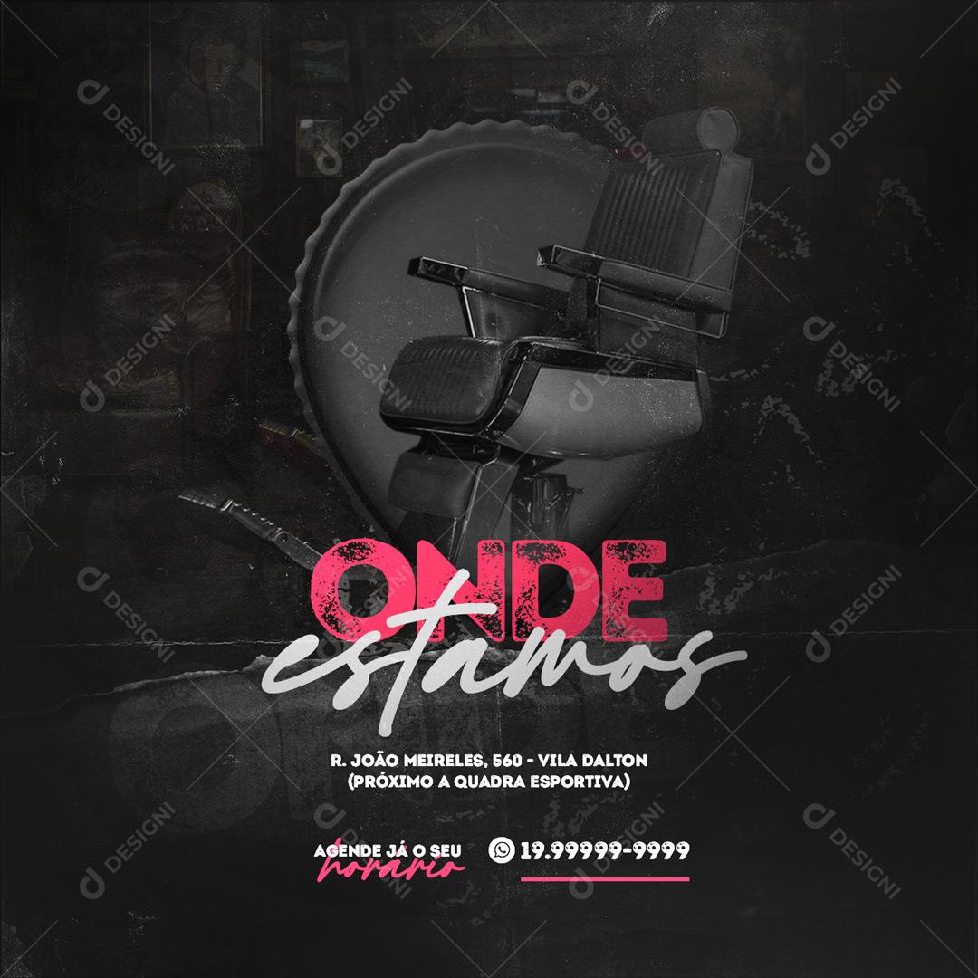 Social Media Onde Estamos Barbearia Agende PSD Editável